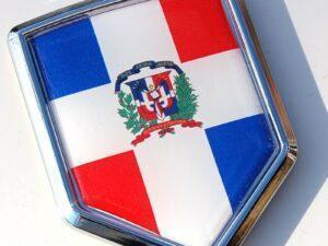 Dominican Republic Decal Flag Crest Chrome Emblem Sticker
