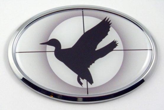 Duck Hunting 3D Oval Emblem Domed Sticker