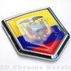 Ecuador Flag Emblem Chrome Crest Decal Bumper Sticker