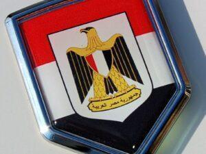 Egypt Decal Egyptian Flag Crest Chrome Emblem Sticker