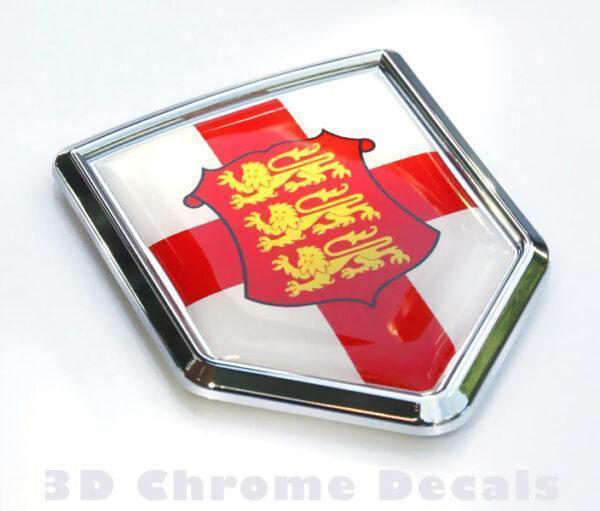 England Flag of England Emblem Chrome Crest Decal Sticker