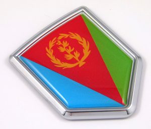 Eritrea 3D Chrome Flag Crest Emblem Car Decal