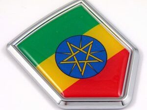 Ethiopia 3D Chrome Flag Crest Emblem Car Decal