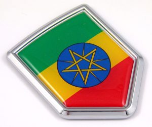 Ethiopia 3D Chrome Flag Crest Emblem Car Decal