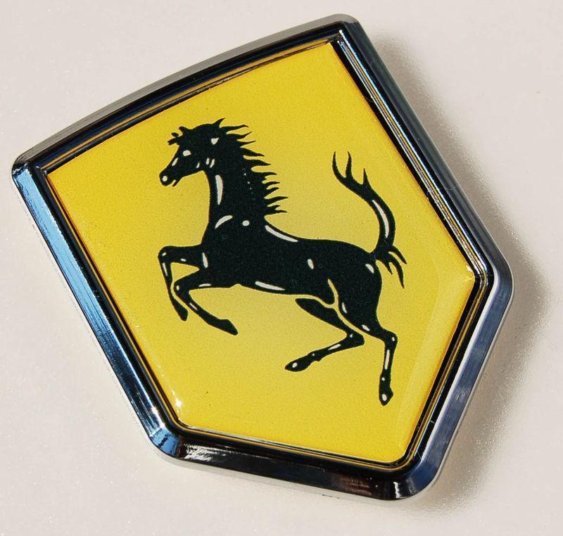 Ferrari Flag Crest Chrome Emblem 3D Decal Sticker