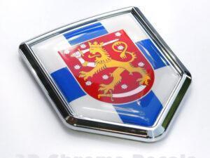 Finland Flag Emblem Chrome Crest Decal Sticker