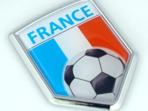 France Soccer Crest 3D Adhesive Chrome Auto Emblem