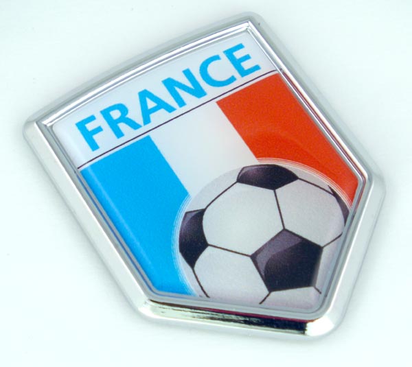 France Soccer Crest 3D Adhesive Chrome Auto Emblem