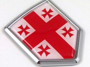 Georgia 3D Adhesive Flag Crest Chrome Car Emblem