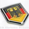 German Decal Germany Flag Crest Chrome Emblem Sticker