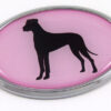 Great Dane Pink Oval 3D Adhesive Chrome Emblem