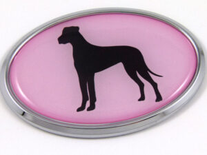 Great Dane Pink Oval 3D Adhesive Chrome Emblem