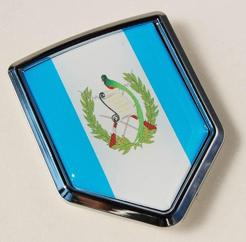 Guatemala Flag Crest Chrome Emblem 3D Decal Sticker