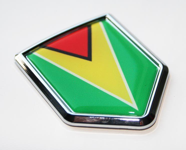 Guyana Flag Decal Crest 3D Chrome Emblem Sticker