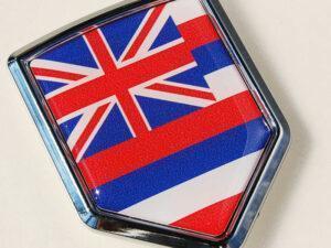 Hawaii Flag Hawaiian Crest Chrome Emblem Decal Sticker