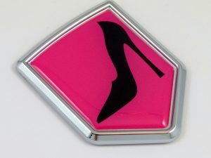 High Heels Lady driver crest 3D chrome automobile emblem