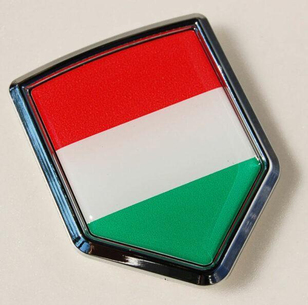 Hungary Flag Crest Hungarian Chrome Emblem Decal Sticker