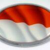 Indonesia Wave Flag Oval 3D Chrome Emblem