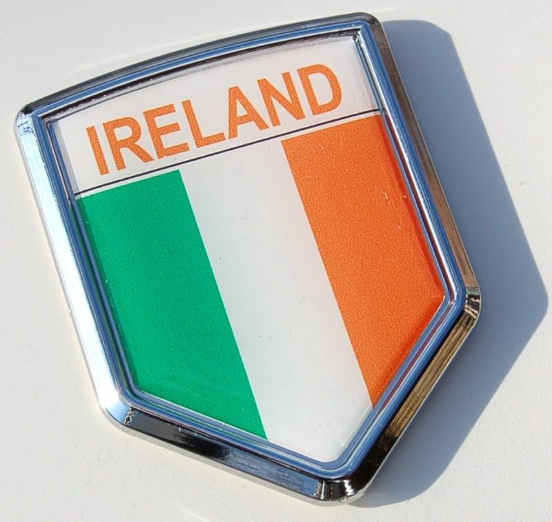 Ireland Decal Irish Flag Crest Chrome Emblem Sticker