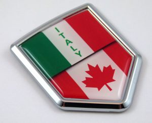 Italy Canada crest 3D Chrome Emblem