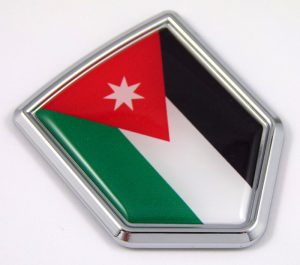 Jordan 3D Chrome Flag Crest Emblem Car Decal