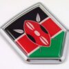 Kenia 3D Chrome Flag Crest Emblem Car Decal