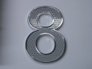 Reflective Chrome Number - 3.75" tall