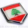 Lebanon Flag Lebanese Emblem Chrome Crest Decal Sticker