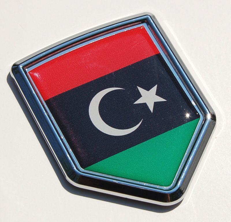 Libya Flag Libyan Decal Crest Chrome Emblem Sticker