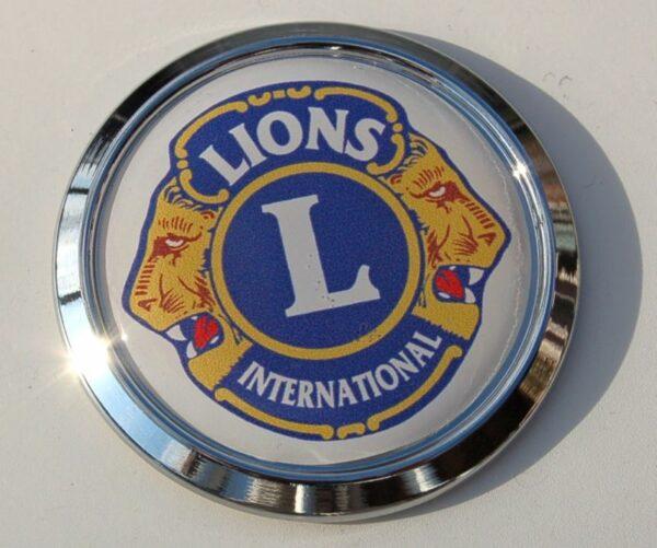 Lions Club Chrome Emblem Decal Car Bumper Domed Sticker
