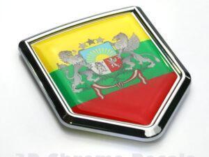 Lithuanian Flag Emblem Chrome Crest Decal Sticker