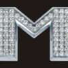 Chrome Letter Style Crystal - M