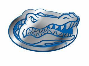 Flordia Gators Solid Metal Color Chrome Emblem