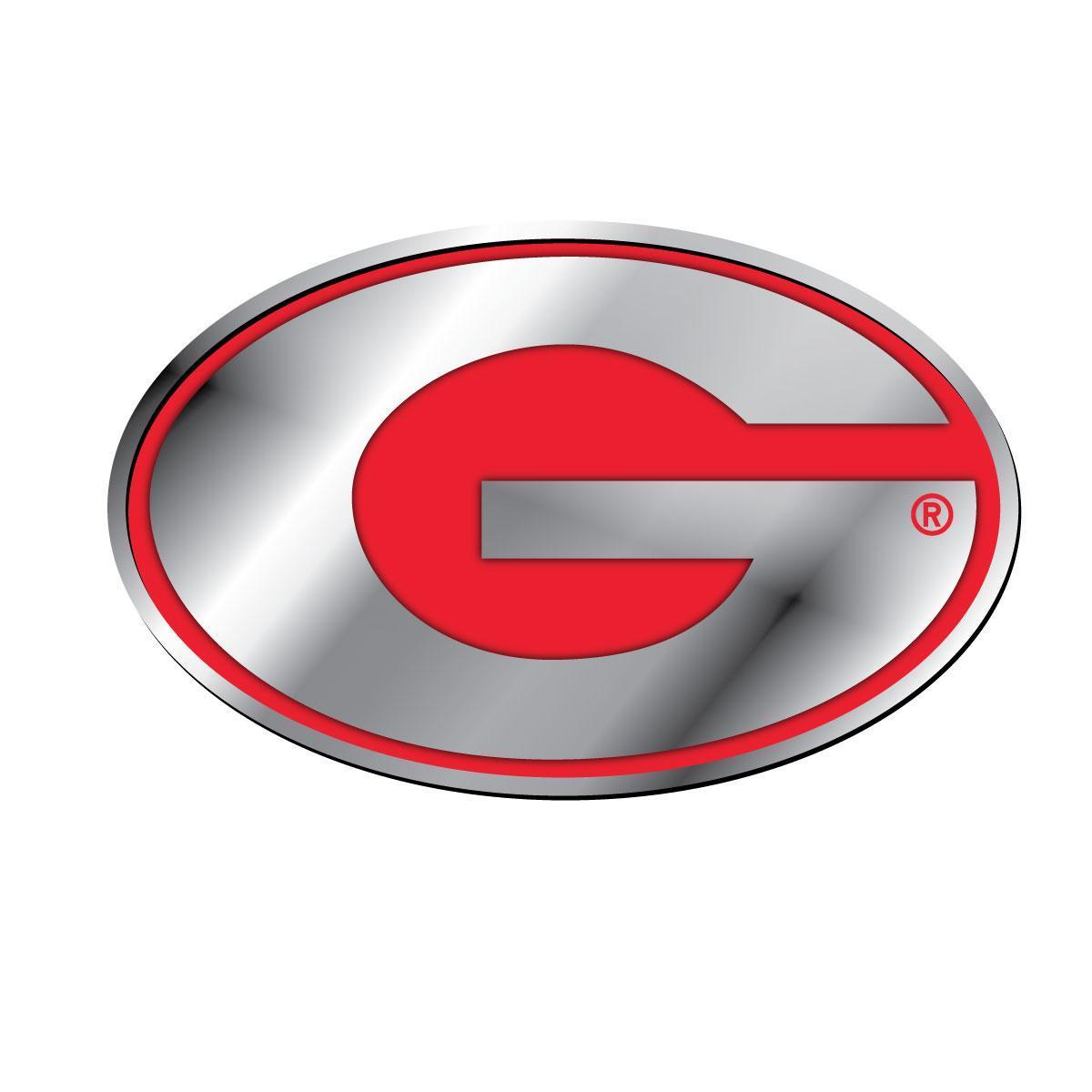 Georgia University Solid Metal Color Chrome G Emblem