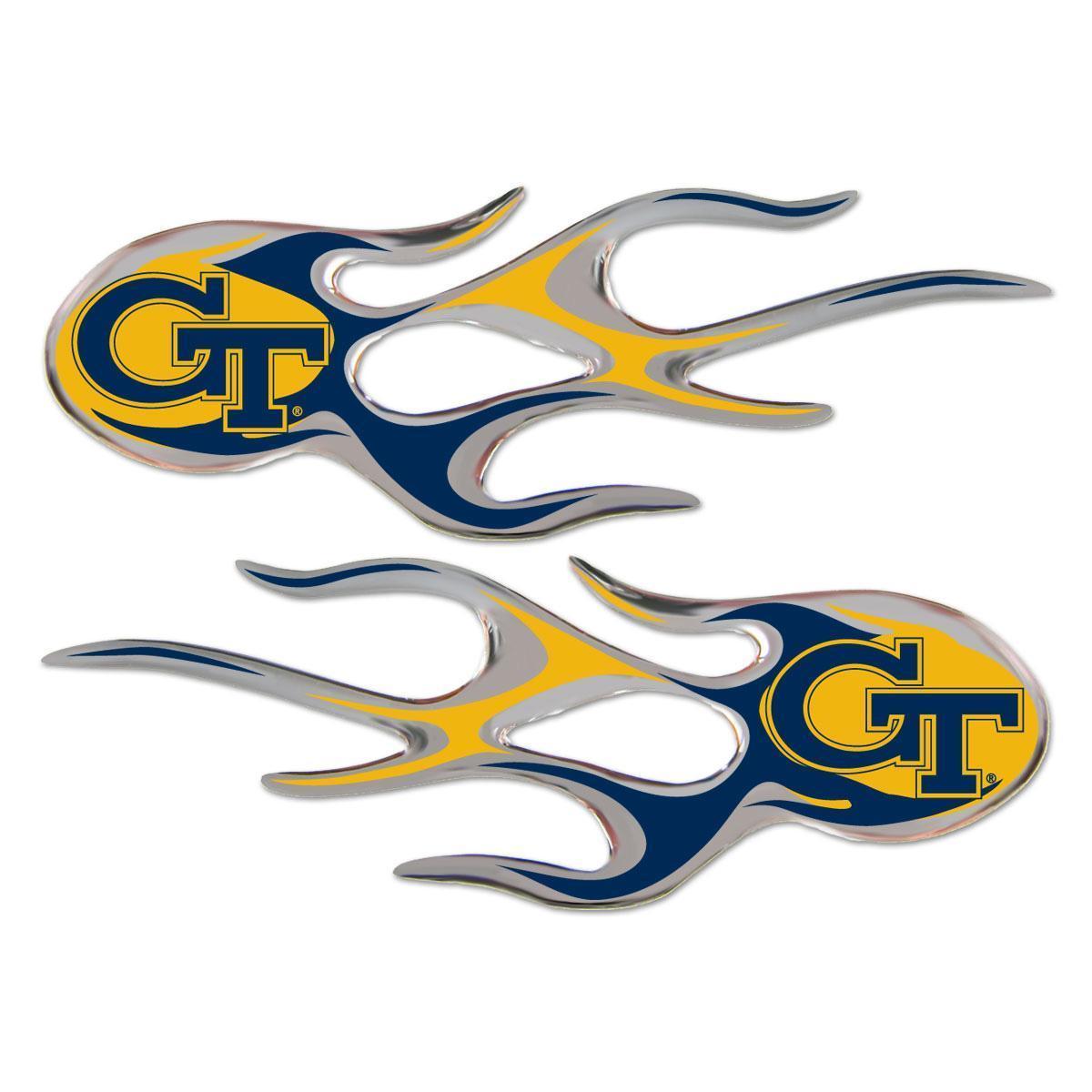 Georgia Tech Yellow Jackets Domed Flame Decals