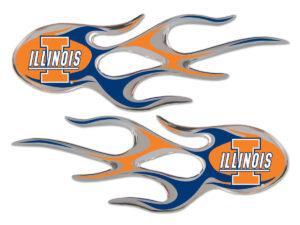 Illinois Fighting Illini Domed Flame Decals