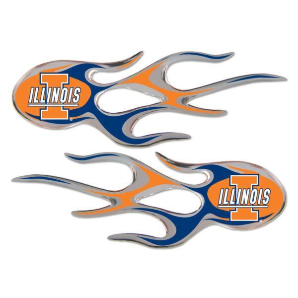 Illinois Fighting Illini Domed Flame Decals