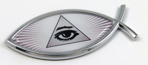 Mason Pyramid Eye Jesus Fish 3D Adhesive Car Emblem
