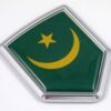 Mauritania 3D Chrome Flag Crest Emblem Car Decal