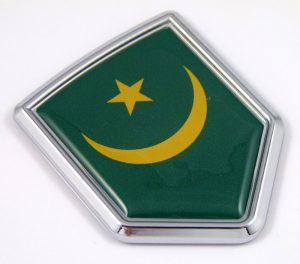 Mauritania 3D Chrome Flag Crest Emblem Car Decal