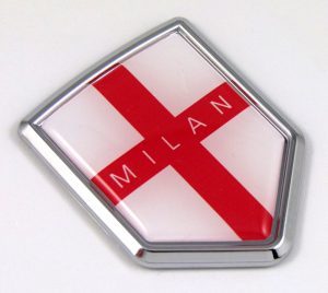Milan 3D Adhesive Flag Crest Chrome Car Emblem