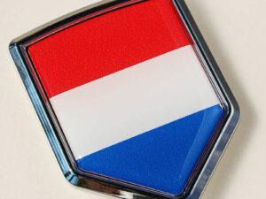 Netherlands Flag Crest Chrome Emblem Decal Sticker