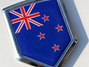 New Zealand Decal Flag Crest Chrome Emblem Sticker