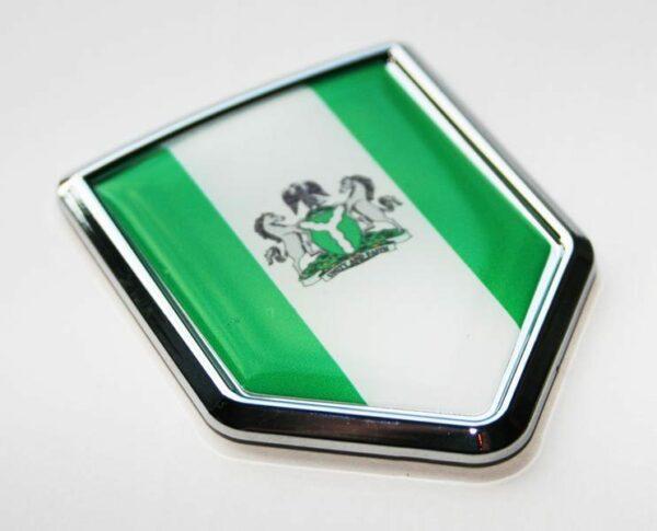 Nigeria Nigerian Flag Decal Crest Chrome Emblem Sticker
