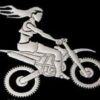 OFF ROAD Girl on Bike Chrome Emblem