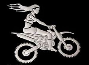 OFF ROAD Girl on Bike Chrome Emblem