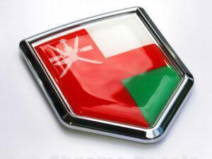 Oman Flag Omani Emblem Chrome Crest Decal Sticker