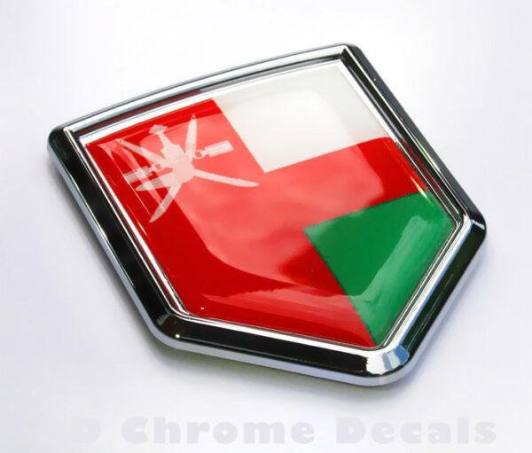 Oman Flag Omani Emblem Chrome Crest Decal Sticker