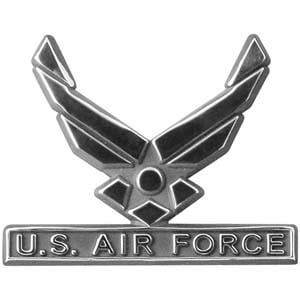 Air Force Wings Logo Triple Chrome Plated ABS Emblem