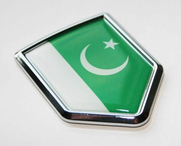 Pakistan Pakistani Flag Decal Crest Chrome Emblem Sticker